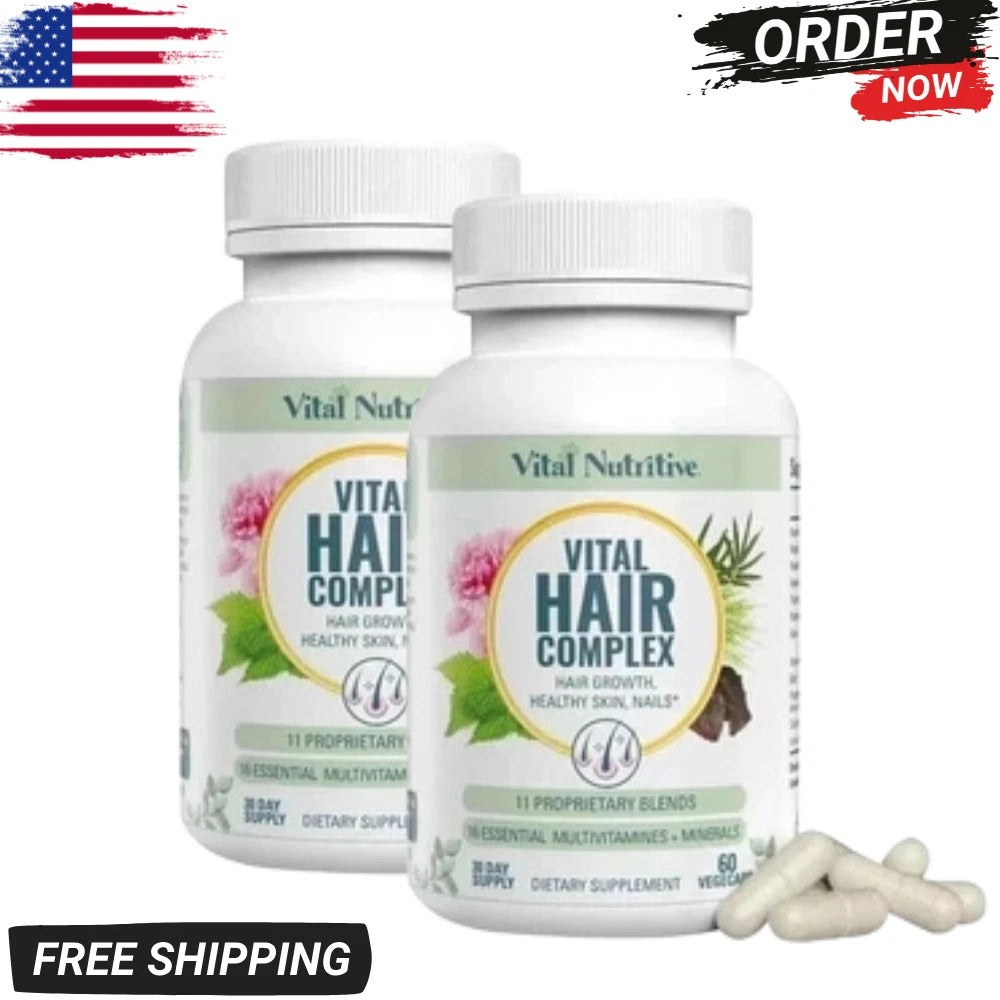 Vital Hair Complex: Boost Hair Growth, Healthy Skin & Nails 60 Capsules Pack 2