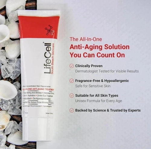 New Live-Cell South Beach Skincare All In One Anti-Aging Treatment - 2.54 oz